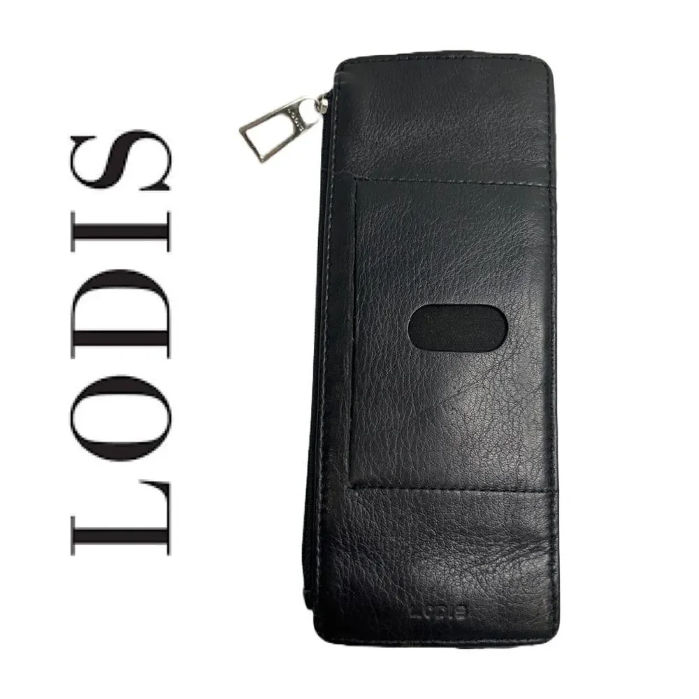 Lodis‎ Unique Black Italian Leather Wallet